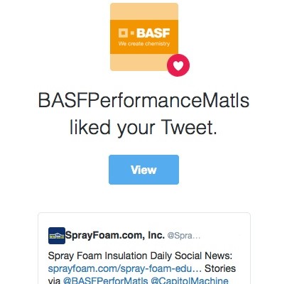 BASF liked SprayFoamMagazine.com's tweet.