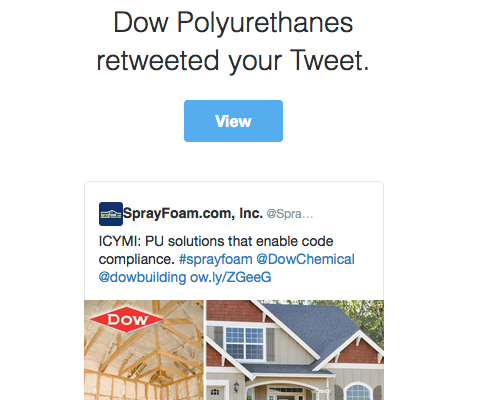 Dow Polyurethanes retweeted SprayFoamMagazine.com