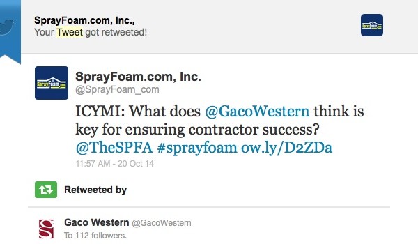 Gaco Western retweeted SprayFoamMagazine.com