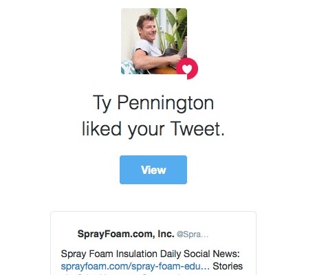 Ty Pennington liked SprayFoam's tweet.