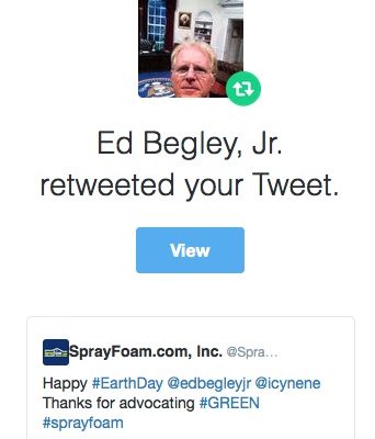 Ed Begley Jr. retweeted SprayFoamMagazine.com